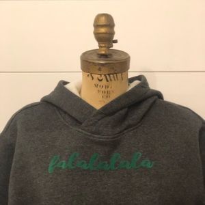 Hooded sweatshirt dark gray falalala in green